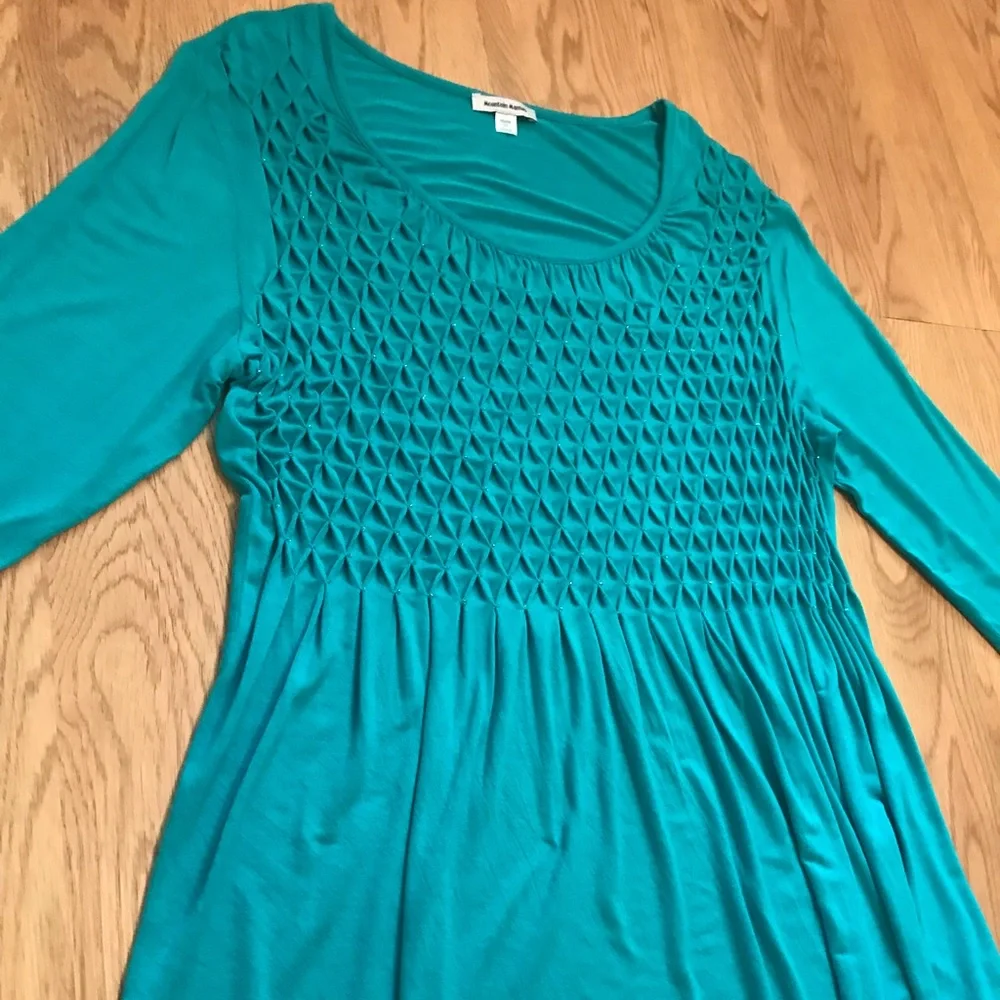 6/$20 Mountain Mamas Teal Dress in Excellent preloved condition, Soft & Cool - Picture 2 of 13